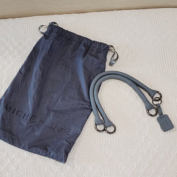 Miche LUCERNE Luxe Gray Double Rolled Handles Caribiner Hardware Keychain Bag - Picture 8 of 9